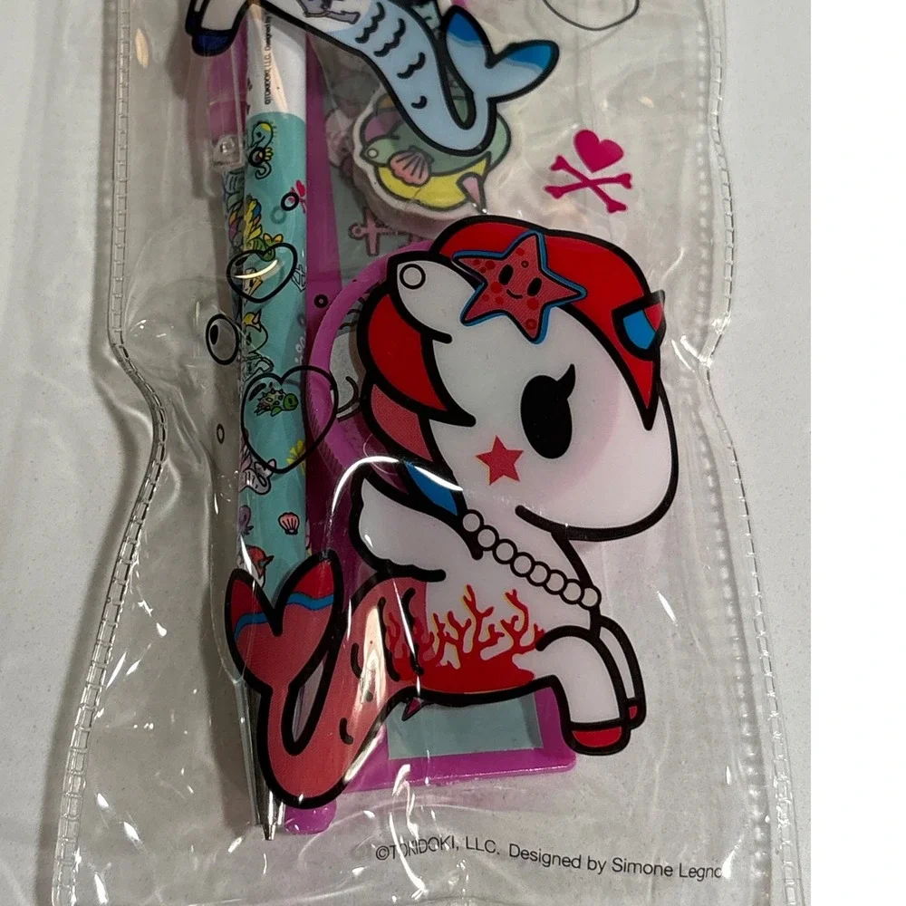 Tokidoki Stationery Set Pencil‎ Ruler Eraser Kids School Supplies New Mermaid